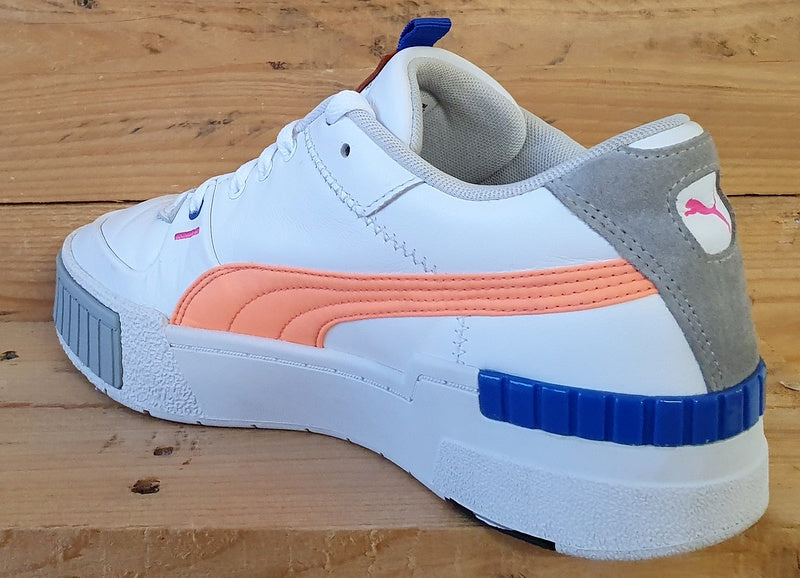 Puma Cali Low Leather Trainers UK7.5/US10/EU41 374478-01 White/Orange/Blue