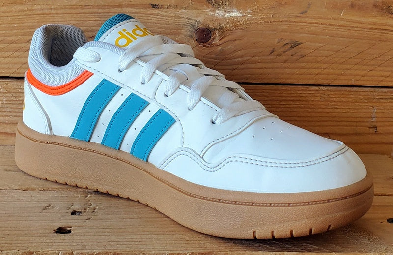 Adidas Hoops Low Leather Trainers UK5/US5.5/EU38 HP9047 White/Blue/Gum