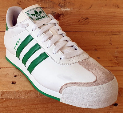Adidas Samoa Low Leather Trainers UK9/US9.5/EU43 G22597 White/Fairway Green
