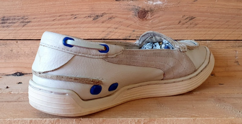 Puma Decker Slip-On Leather Low Trainers UK7/US9.5/EU40.5 183627 03 White /Blue