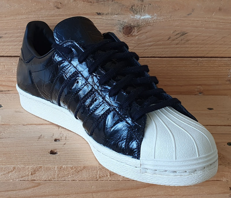 Adidas Superstar 80s Low Leather Trainers UK8 US9.5 EU42 BB2055 Core Black VintageTrainers