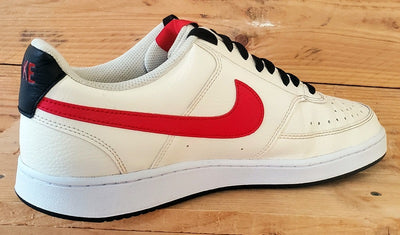 Nike Court Vision Low Leather Trainers UK10/US11/EU45 DH2987-102 Cream/Red