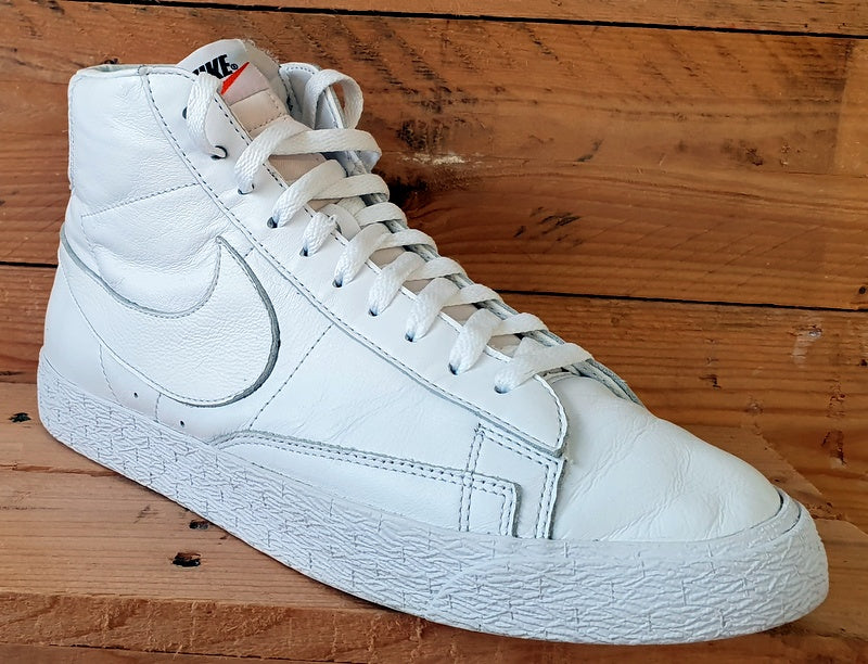 Nike Blazer Leather High Trainers UK9/US10/EU44 CW4649-991 Triple White