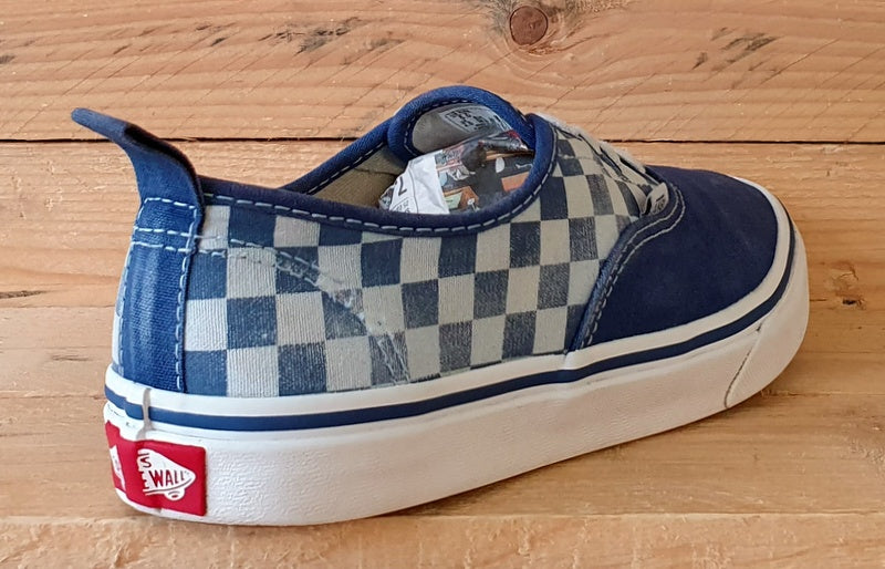 Vans Off The Wall Low Canvas Trainers UK4/US5/E36.5 721356 Blue/White Chequered 