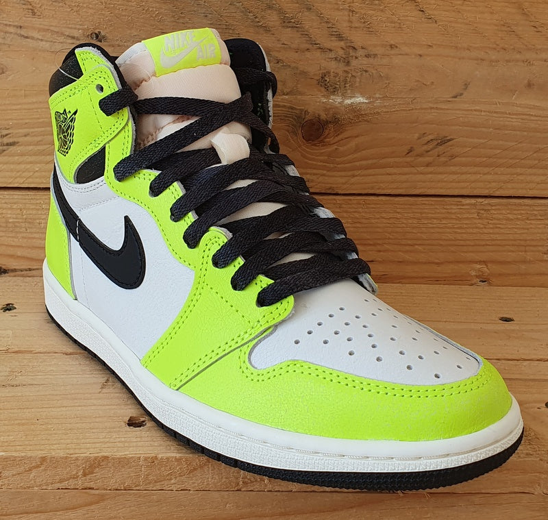 Nike Air Jordan 1 Visionaire Leather Trainers UK7/US8/EU41 555088-702 Volt/White