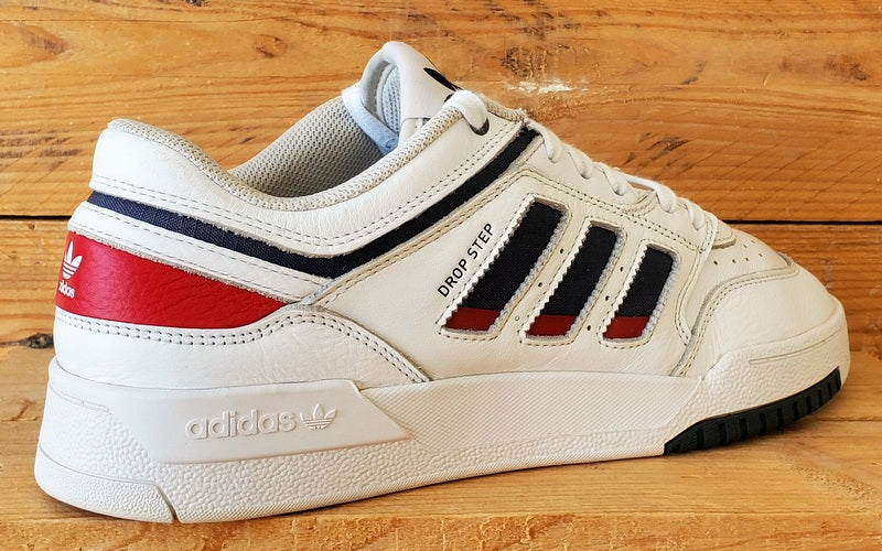 Adidas Drop Step Low Leather Trainers UK9/US9.5/EU43 IE6225 White/Black/Red