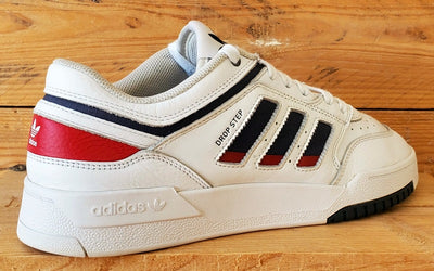Adidas Drop Step Low Leather Trainers UK9/US9.5/EU43 IE6225 White/Black/Red