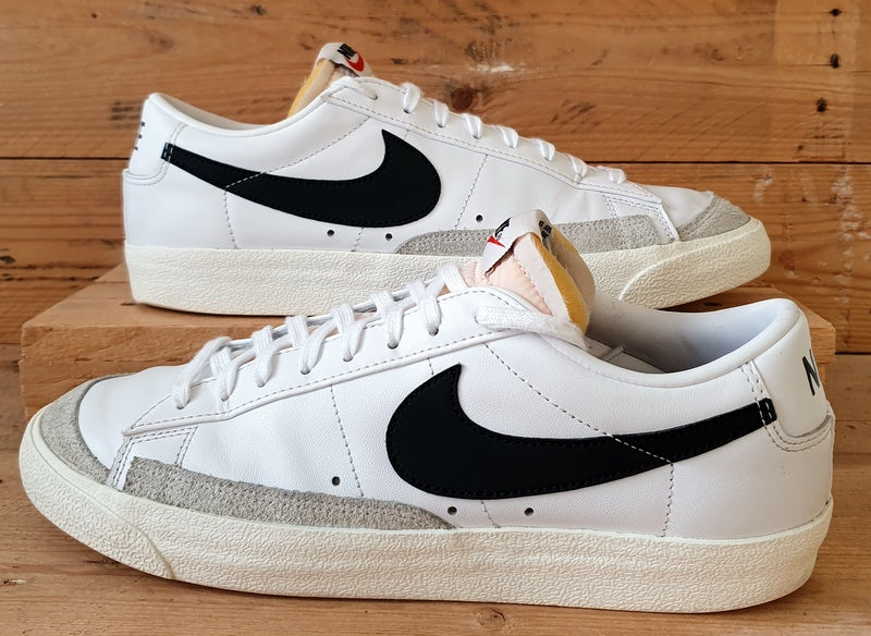 Nike Blazer Low 77 Leather Trainers UK10/US11/EU45 DA6364-101 White/Black