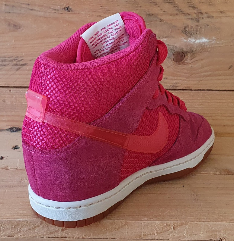 Nike Dunk Sky Hi Textile/Suede Trainers UK3/US5.5/EU36 579763-600 Pink