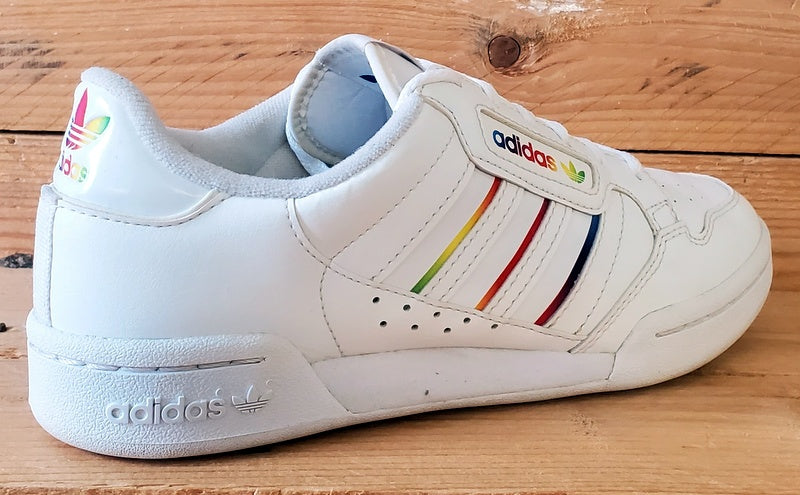 Adidas Continental 80 Low Leather Trainers UK4.5/US5/EU37 GY3127 White/Rainbow