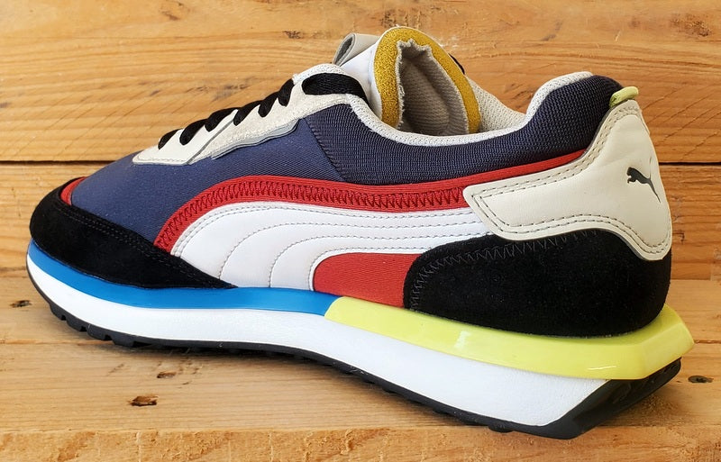 Puma City Rider Low Textile Trainers UK8/US9/EU42 382044-03 Black/White/Grey