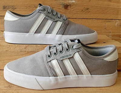 Adidas Seeley Low Canvas Trainers UK3/US3.5/EU35 BY3839 Grey/White/Gum Sole