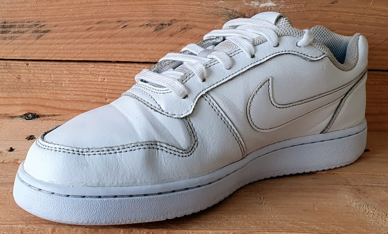 Nike Ebernon Low Leather Trainers UK7.5 US8.5 EU42 AQ1775 100 Triple White VintageTrainers