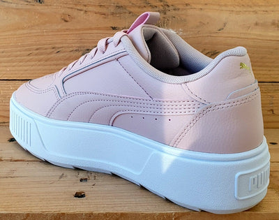 Puma Karmen Low Leather Trainers UK5/US7.5/EU38 387212-05 Light Pink/White