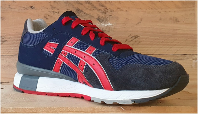 Asics GT 2 Low Suede Trainers UK9/US10/EU43 H309N Navy Blue/Red/White