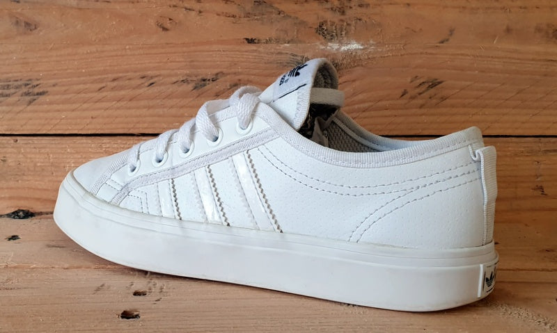 Adidas Originals Nizza Low Leather Trainers BB5574 Triple White UK3/US3.5/EU35.5