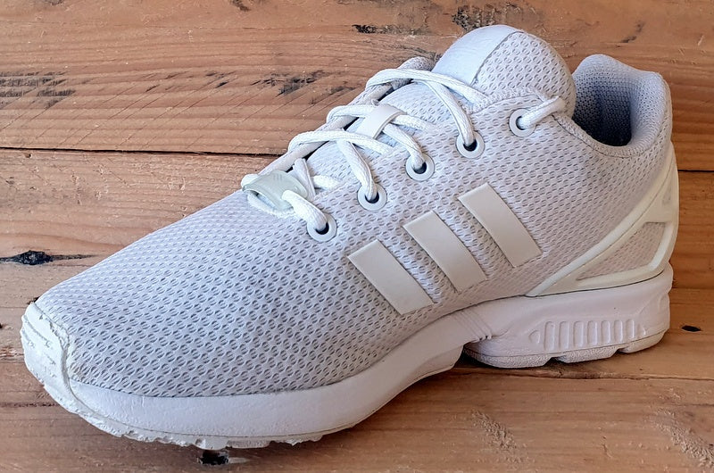 Adidas ZX Flux Low Textile Trainers UK6.5 US7 EU40 S81421 Triple White VintageTrainers