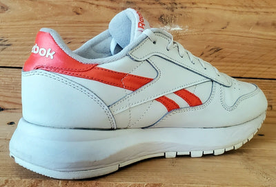 Reebok Classics Low Leather Trainers UK4.5/US7/EU37.5 GW3795 White/Orange Flare