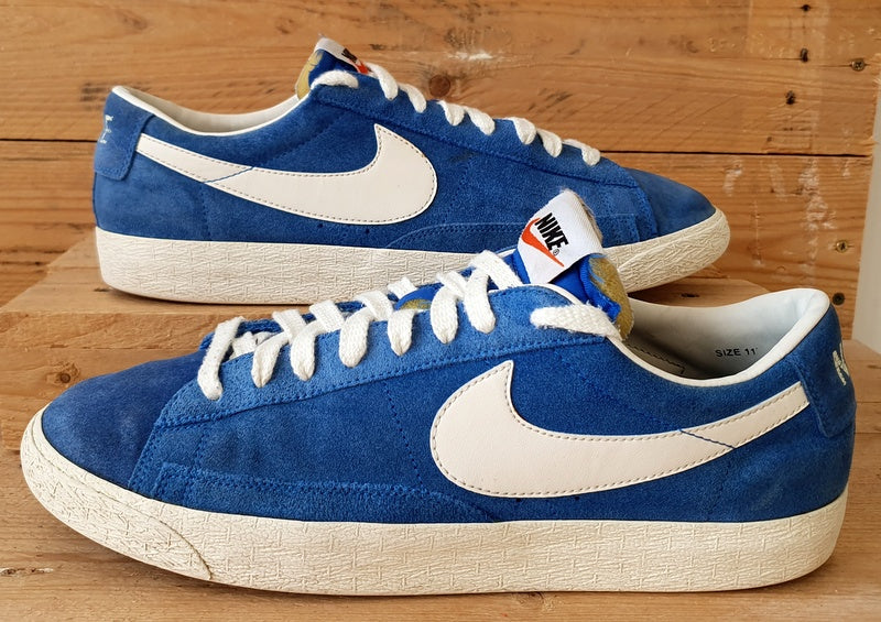 Nike Blazer Low Premium PRM Suede Trainers UK10/US11/EU45 538402-403 Prize Blue