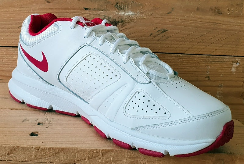 Nike T lite Xi Multisport Leather Trainers 616696 106 White Pink UK7.5 US10 EU42 VintageTrainers