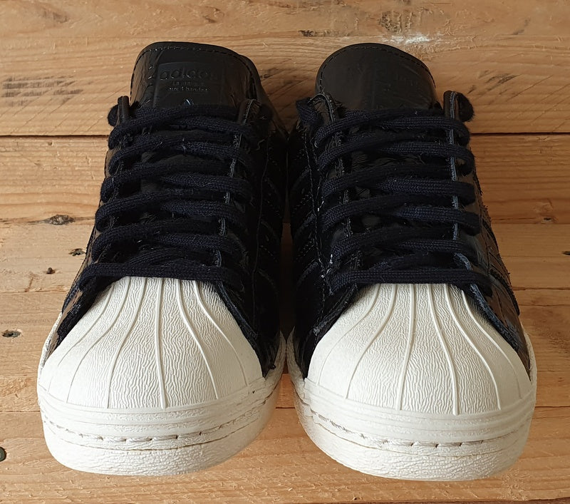 Adidas Superstar 80s Low Leather Trainers UK8 US9.5 EU42 BB2055 Core Black VintageTrainers