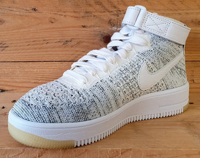 Nike Air Force 1 Mid Flyknit Trainers UK5/US7.5/EU38.5 818018-101 White