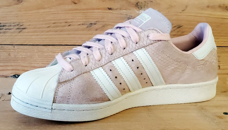 Adidas Superstar 80s Low Suede Trainers UK6.5/US8/EU40 S75059 Blush Pink/White