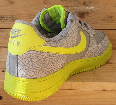 Nike Air Force 1 Low Suede Trainers UK10/US11/EU45 488298-041 Cement/Volt