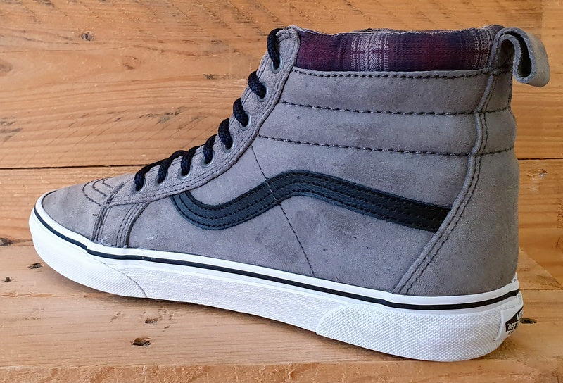 Vans Off The Wall Mid Suede Trainers UK9/US10/EU43 721356 Grey Tartan Black