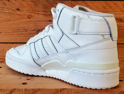 Adidas Forum Mid Leather Trainers UK7.5/US8/EU41 FY4975 Triple White