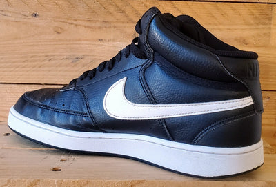 Nike Court Vision Mid Leather Trainers UK9/US10/EU44 DN3577-001 Black/White