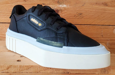 Adidas Hypersleek Low Leather Trainers UK6/US7.5/EU39 EE8275 Black/White
