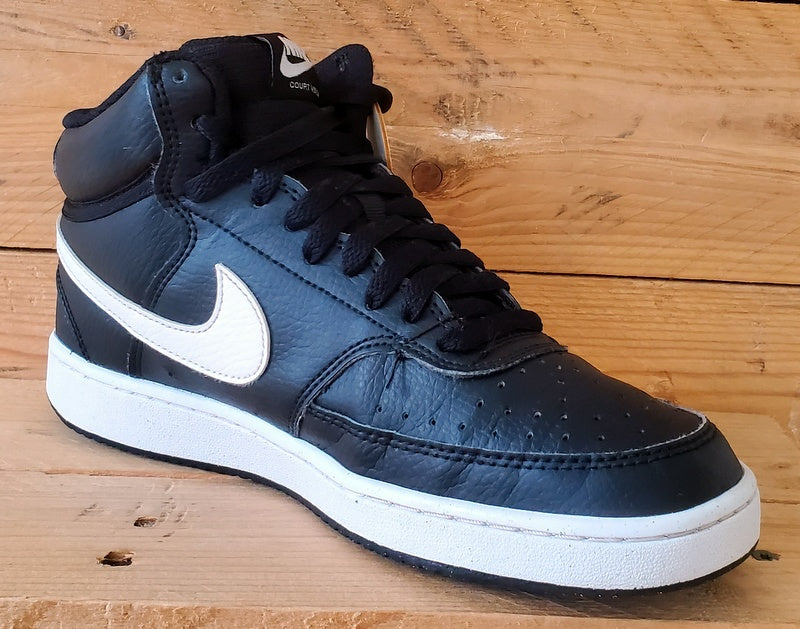 Nike Court Vision Mid Leather Trainers UK6/US7/EU40 DN3577-001 Black/White