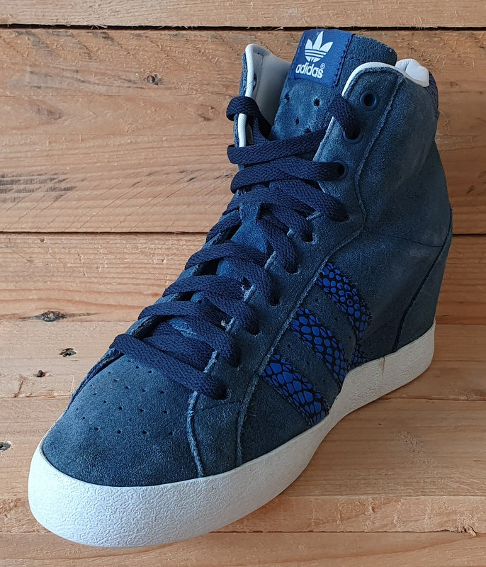 Adidas Basket Profi Up Wedge Suede Trainers UK8/US9.5/EU42 M20838 Navy Blue