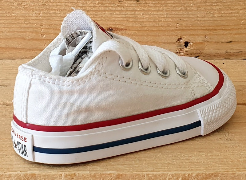 Converse All Star Low Canvas Kids Trainers UK4/US4/EU20 7J256C White/Red