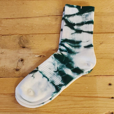 Unisex Green Tye Dye Breathable Gym Socks. Fits sizes UK4 - UK10 Cotton / Nylon / Spandex