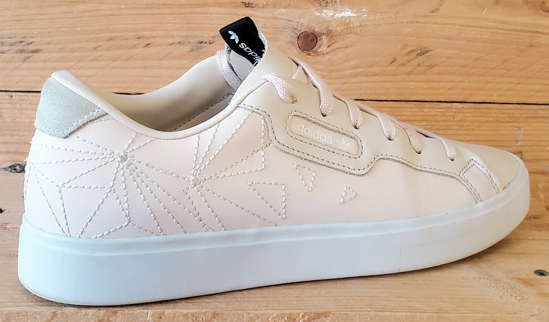 Adidas Sleek Series Low Leather Trainers UK6.5/US8/EU40 EG7753 Linen/White