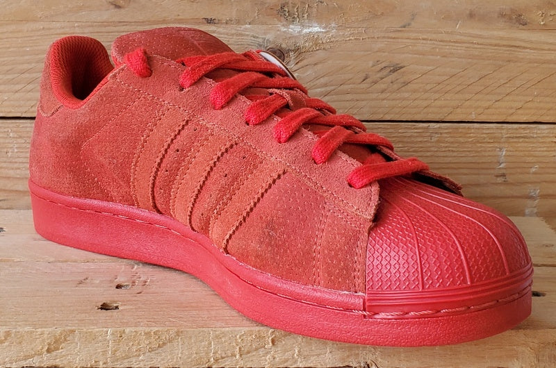 Adidas Superstar Low Suede Trainers UK9/US9.5/EU43 S79475 Triple Red