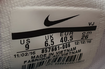 Nike Air Max Zero Low Textile Trainers UK6.5/US9/EU40.5 857661-006 White/Black