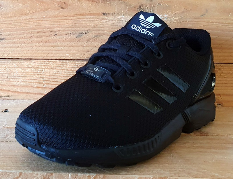 Adidas Originals ZX Flux Low Textile Trainers UK3.5/US4/EU36 G54575 Triple Black