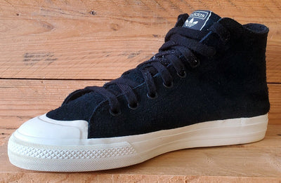 Adidas Nizza Mid Suede Trainers UK9/US9.5/EU43 EE5611 Black/White