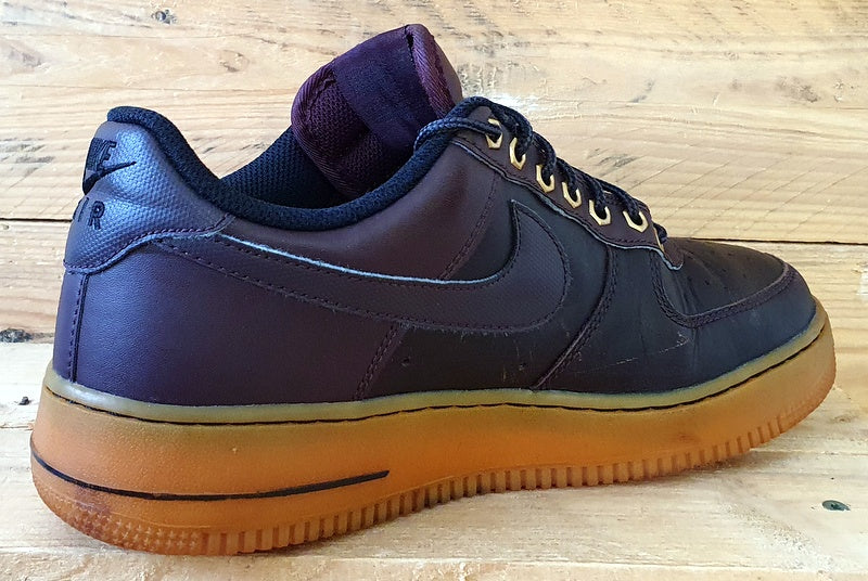 Nike Air Force 1 Low Leather Trainers UK8/US9/E42.5 488298-621 Deep Burgundy Gum