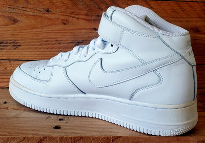 Nike Air Force 1 Mid Leather Trainers UK9.5/US10.5/E44.5 306352-113 Triple White