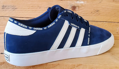 Adidas Seeley Low Suede Trainers UK9/US9.5/EU43 BB8459 Navy Blue/White