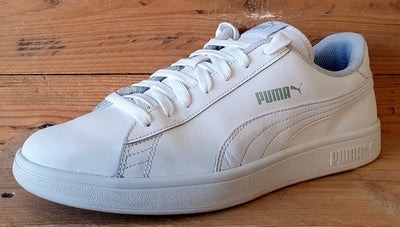 Puma Smash V2 Low Leather Trainers UK9/US10/EU43 365215-07 Triple White