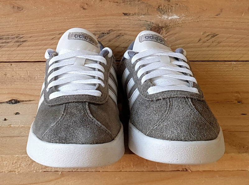 Adidas VL Court 2.0 Low Suede Trainers UK3.5/US4/EU36 B75692 Grey/White