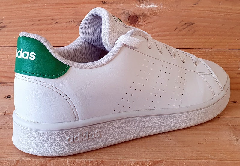 Adidas Advantage Low Leather Trainers UK5/US5.5/EU38 EF0213 White/Green