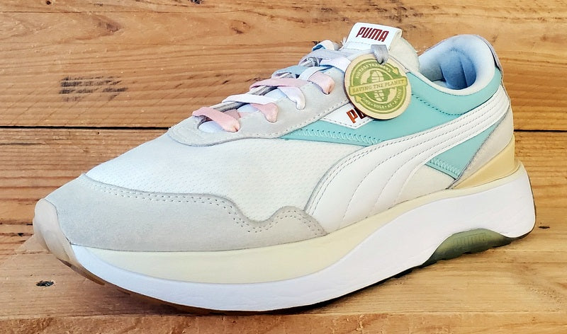 Puma Cruise Rider Textile Trainers UK8/US10.5/EU42 381881-01 White/Eggshell Blue