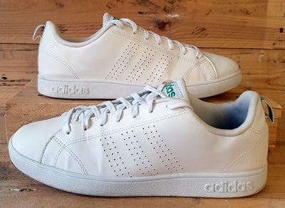 Adidas Vs Advantage Low Leather Trainers UK9/US9.5/EU43 F99251 White/Green