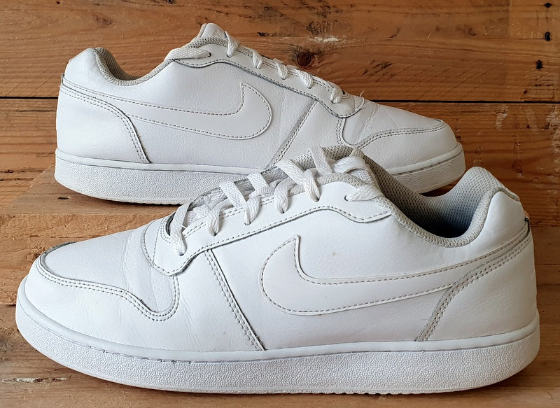 Nike Ebernon Low Leather Trainers UK9.5/US10.5/EU44.5 AQ1775-100 Triple White